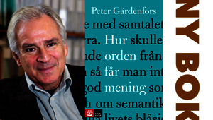 Bild på Peter Gärdenfors samt framsidan av den nya boken.